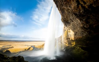 Картинка селйяландсфосс, водопад, природа, вода, рок
