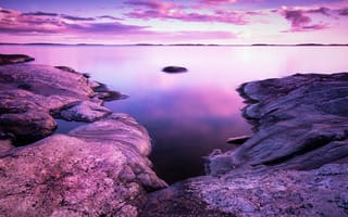 Картинка водоем, природа, природный ландшафт, пурпур, море