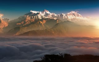 Картинка Озеро Рара, небо, посетить Непал 2020, природа, Эверест базовый лагерь