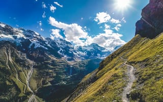 Картинка бернские Альпы, швейцарские Альпы, горный рельеф, гора, горный хребет