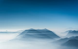 Картинка горный хребет, горный рельеф, природный ландшафт, атмосфера, облако