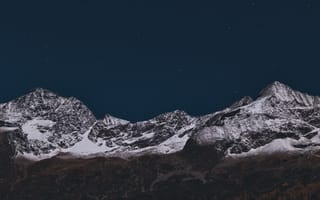 Картинка гора, ночь, горный хребет, горный рельеф, Альпы