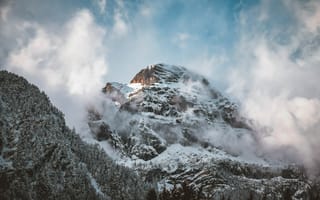 Картинка саммит, облако, горный рельеф, гора, рок