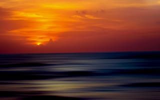 Картинка закат, горизонт, послесвечение, восход солнца, море