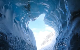 Картинка лед, синий, Пещера ледника, ледник, Актун-Туничиль-Мукналь