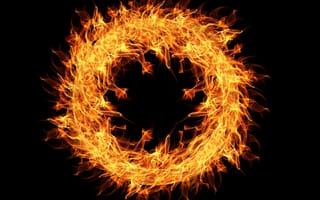 Картинка огонь, пламя, тепло, круг, символ