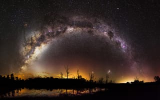 Картинка Млечный Путь, Галактика, природа, ночь, атмосфера