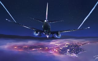 Картинка самолет, самолеты, Боинг 737, авиалайнер, воздушное путешествие