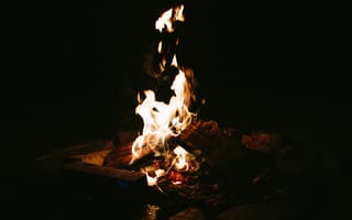 Картинка огонь, тепло, пламя, костер, темнота