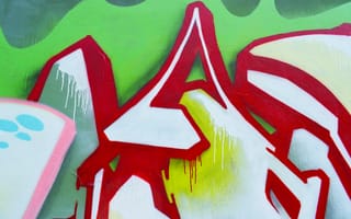 Картинка граффити, живопись, уличное искусство, зеленый, арт