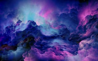 Картинка облако, живопись, природа, пурпур, синий