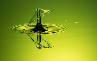 Картинка вода, гидроресурсы, зеленый, падение, желтый