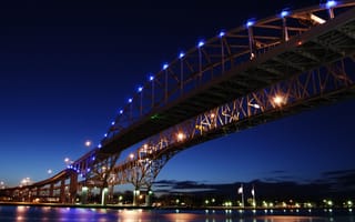 Картинка мост с голубой водой, мост, Сен-Клер, Мост Амбассадор, Мост ферменной конструкции