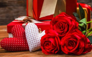 Картинка День Святого Валентина, подарок, пляж роза, цветок, растение