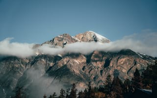 Картинка Канадские Скалистые Горы, ледник атабаска, горный рельеф, горный хребет, гора