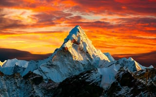 Картинка Гималаи, гора, облако, атмосфера, экорегион