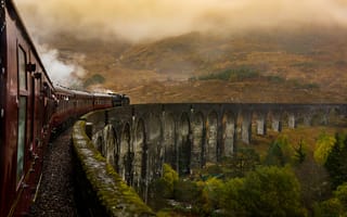 Картинка Гарри Поттер, Гарри Поттер и Проклятое дитя, Хогвартс-Экспресс, поезд, облако