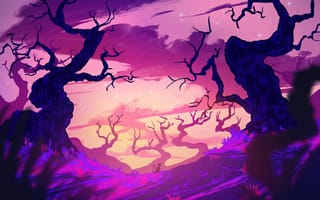 Картинка мир, пурпур, ветвь, дерево, растение