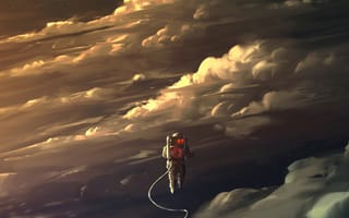 Картинка астронавт, облако, атмосфера, природа, кучевое облако