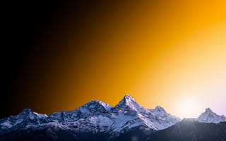 Картинка Аннапурна, пейзажи гор, горный хребет, Альпы, атмосфера