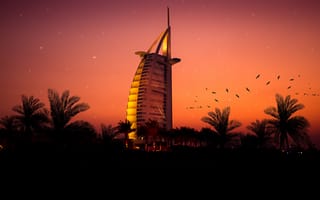 Картинка Дубай, Бурдж Аль араб, Бурдж Халифа, атмосфера, Хотел