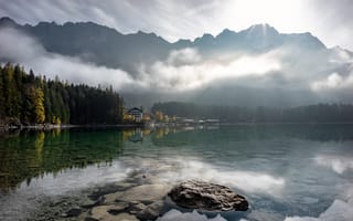 Картинка природа, гора, вода, Альпы, пейзаж