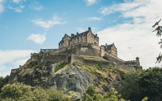Картинка Эдинбургский Замок, замок, Сады Принсес Стрит, здание, облако