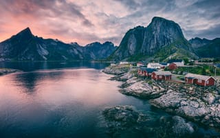 Картинка Норвегия природа, фьорд, Лофотен, природа, путешествие