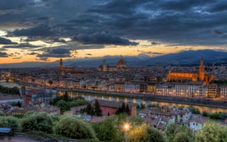 Картинка Флоренция, облако, городской пейзаж, городской район, город