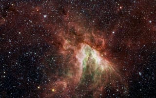 Картинка туманность, звезда, космический телескоп спитцер, Галактика, природа