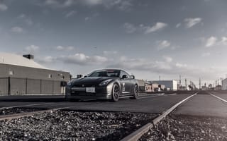 Картинка авто, Ниссан, Nissan GT-R Black, суперкар, колесо
