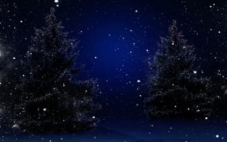 Картинка Рождественский день, Новый год, елка, атмосфера, синий
