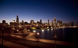 Картинка линия горизонта, Чикаго, небоскреб, город, городской пейзаж