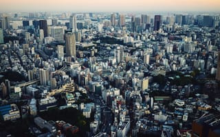 Картинка Токио, городской пейзаж, город, метрополия, городской район