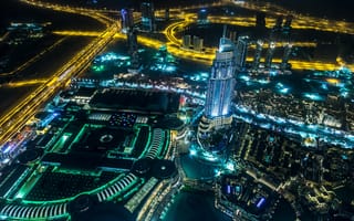 Картинка небоскреб, электроника, с высоты птичьего полета, Бурдж Халифа, город