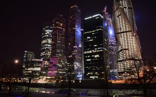 Картинка Москва-река, город, метрополия, небоскреб, городской пейзаж