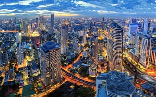 Картинка Таиланд Бангкок, городской пейзаж, город, метрополия, городской район