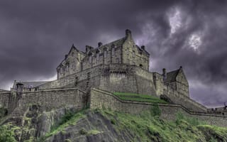 Картинка Эдинбургский Замок, Касл-рок, облако, замок, средневековая архитектура