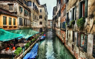 Обои Венеция, канал, водный путь, вода, городок