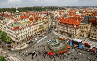 Картинка староместская площадь, Пражский град, городская площадь, город, городской район