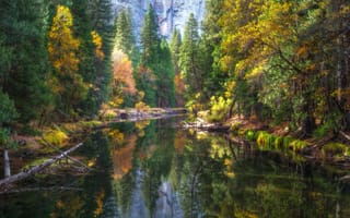 Картинка йосемитский национальный парк, парк, национальный парк, реки, отражение