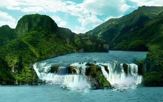 Картинка Водопады Игуасу, Nohsngithiang Падает, водопад, Река Игуасу, гидроресурсы