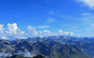 Картинка Природа, Горы, Панорама, Франция, Пиренеи
