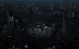 Картинка Города, Лондон, Великобритания, Ночной Город, Небоскребы
