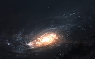Картинка Космос, Вселенная, Галактика, Свечение, Спираль