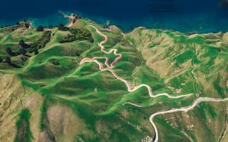 Картинка Природа, Вид Сверху, Дюрвиль, Океан, Новая Зеландия, Остров