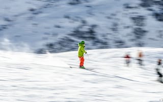 Картинка Спорт, Зима, Снег, Горы, Лыжи, Лыжник
