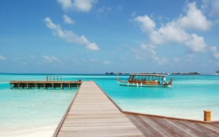 Картинка Мальдивы, Небо, Пляж, Природа, Море