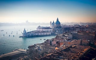 Картинка Архитектура, Города, Венеция, Вид Сверху, Река, Италия, Канал