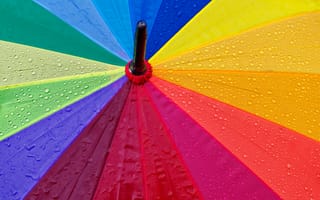 Картинка Дождь, Капли, Разноцветный, Разное, Зонт